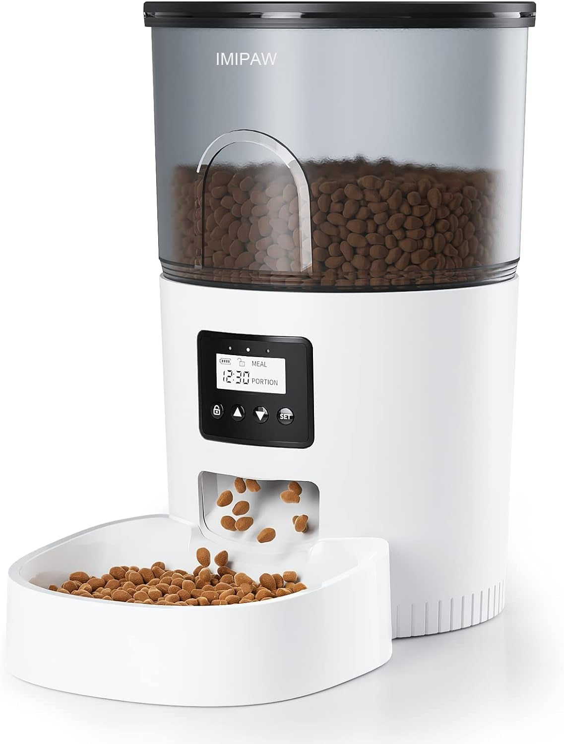 Automatic Cat Feeders, 3L Timed Cat Dry Food Dispenser with Anti-Clogging Design, Auto Pet Feeder for Cats and Dogs, 1-6 Meals per Day