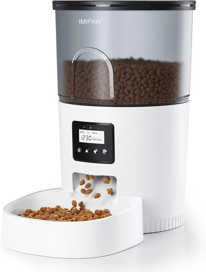 Automatic Cat Feeders, 3L Timed Cat Dry Food Dispenser with Anti-Clogging Design, Auto Pet Feeder for Cats and Dogs, 1-6 Meals per Day