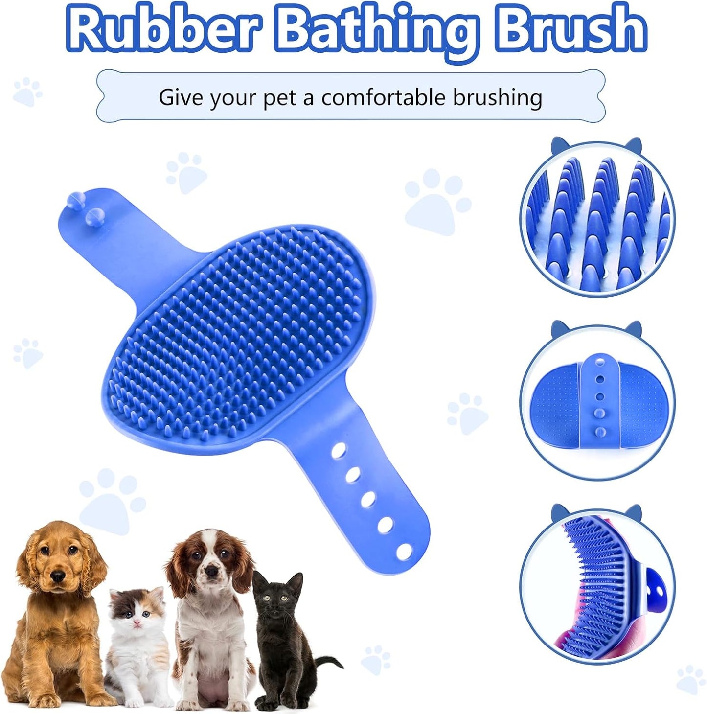 Dog Paw Cleaner Cup, Dog Foot Washer, Muddy Paw Cleaner, Mud Buster Dog Paw Cleaner, Portable Silicone Bristles Cleaning Brush. a Great Gift, Free Bath Brush - Medium, Blue