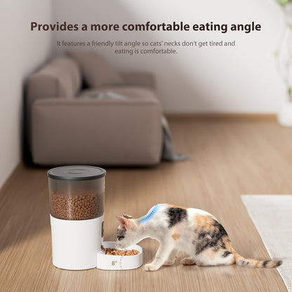 Automatic Cat Feeders, 3L Timed Cat Dry Food Dispenser with Anti-Clogging Design, Auto Pet Feeder for Cats and Dogs, 1-6 Meals per Day